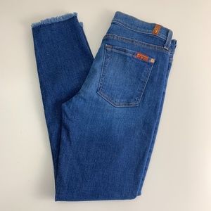 7 For All Mankind Dark Wash The Ankle Skinny Jeans